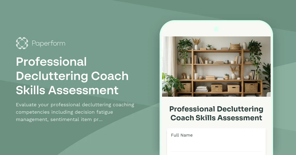 Professional Decluttering Coach Skills Assessment