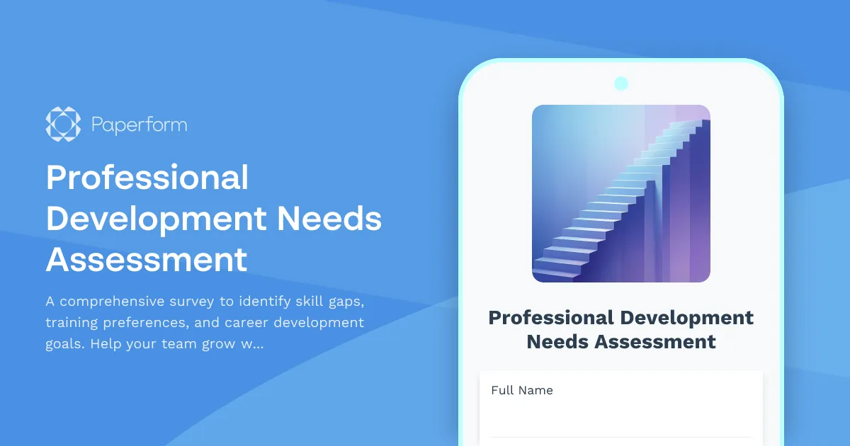 Professional Development Needs Assessment