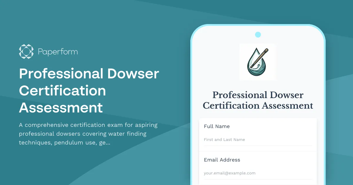 Professional Dowser Certification Assessment
