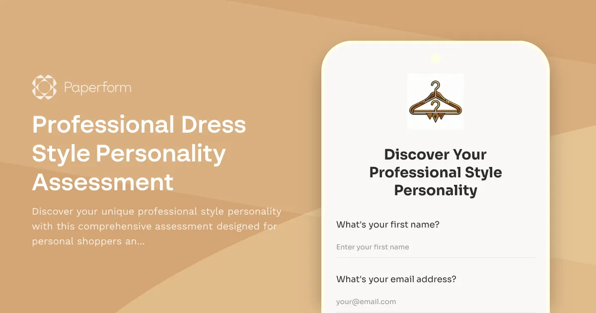 Professional Dress Style Personality Assessment
