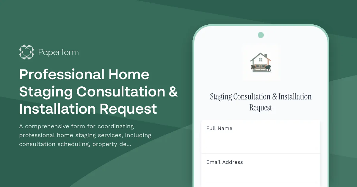 Professional Home Staging Consultation & Installation Request