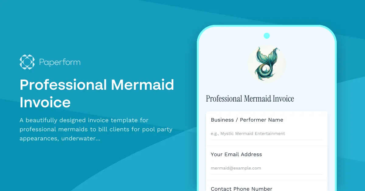 Professional Mermaid Invoice