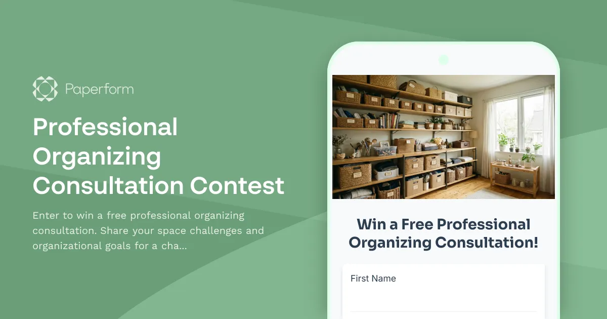 Professional Organizing Consultation Contest