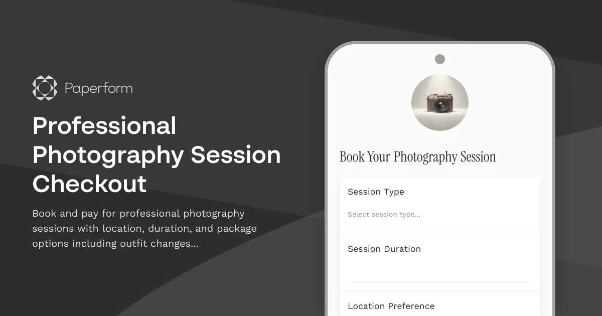 Professional Photography Session Checkout