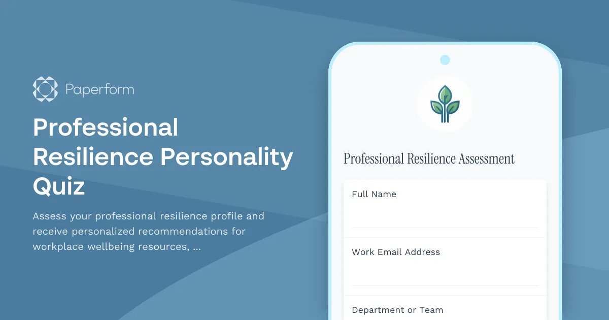 Professional Resilience Personality Quiz