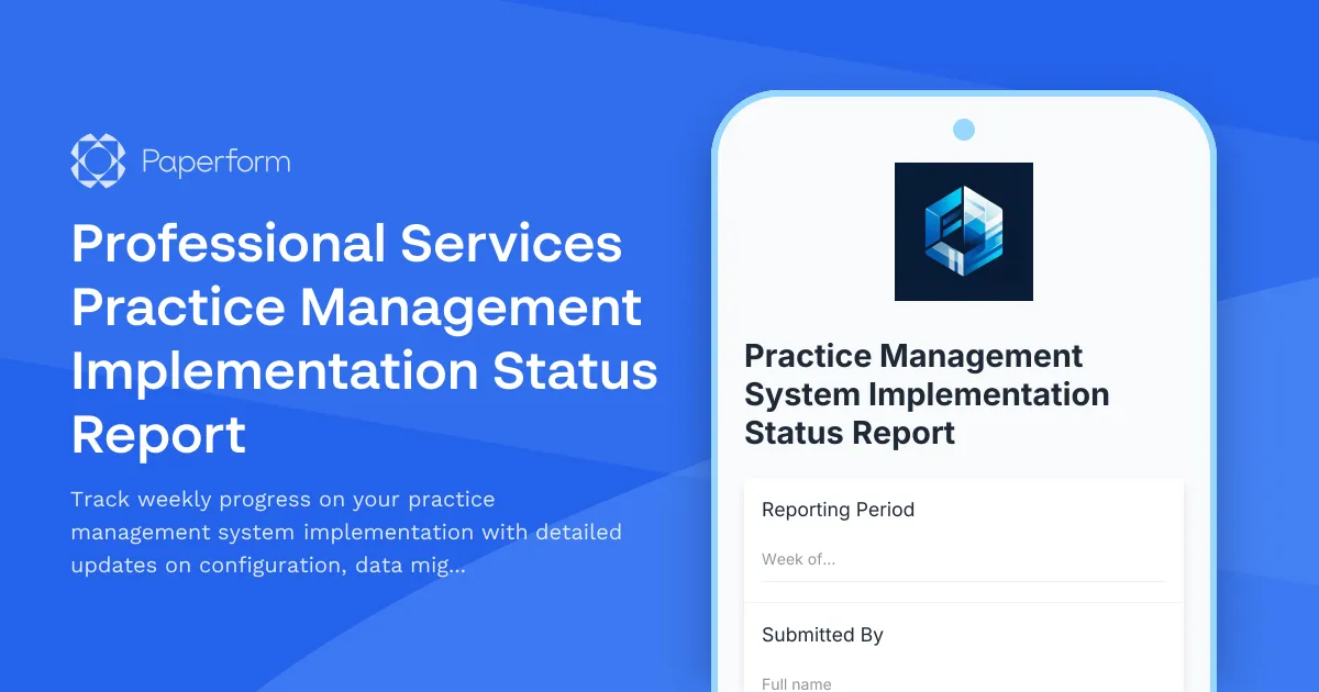 Professional Services Practice Management Implementation Status Report
