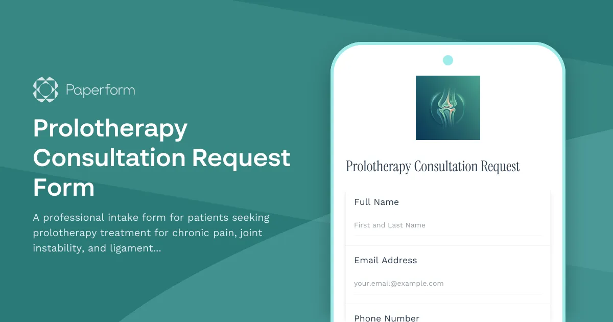 Prolotherapy Consultation Request Form