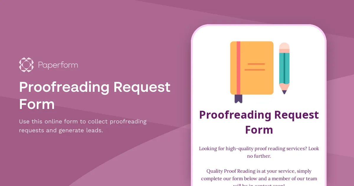 Proofreading Request Form