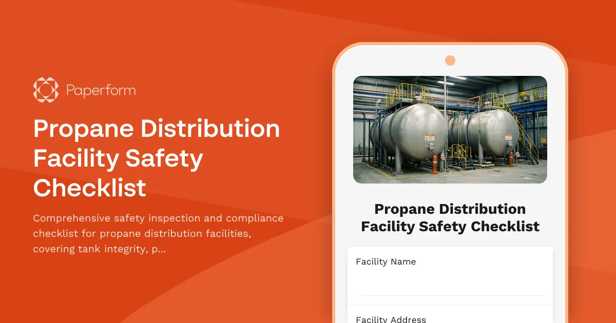 Propane Distribution Facility Safety Checklist