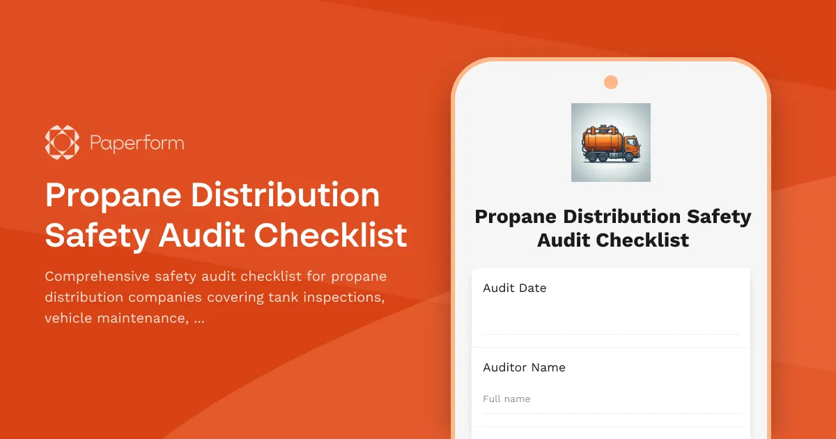 Propane Distribution Safety Audit Checklist