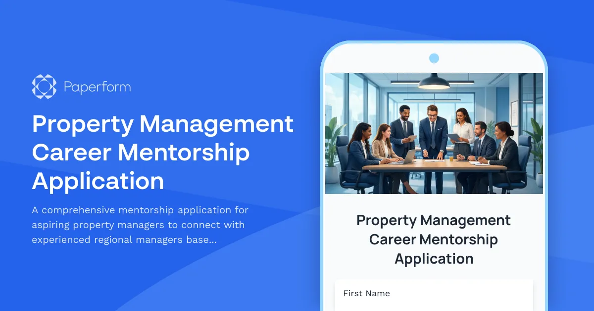 Property Management Career Mentorship Application