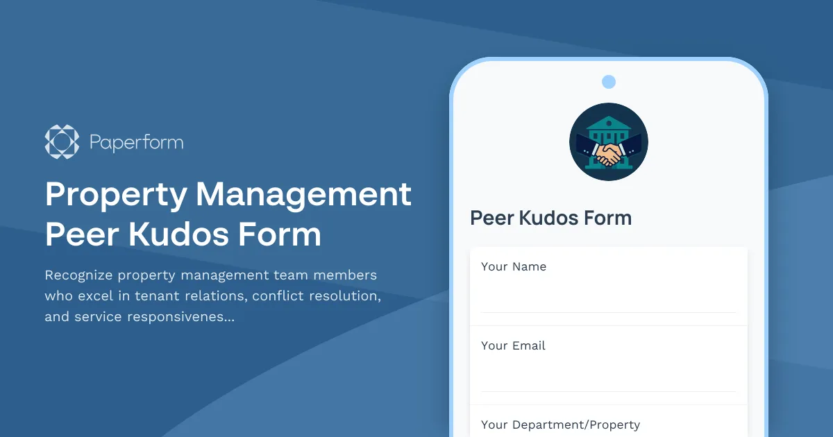 Property Management Peer Kudos Form