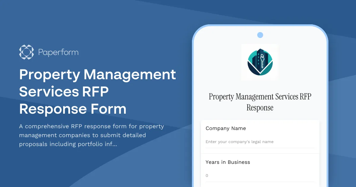 Property Management Services RFP Response Form