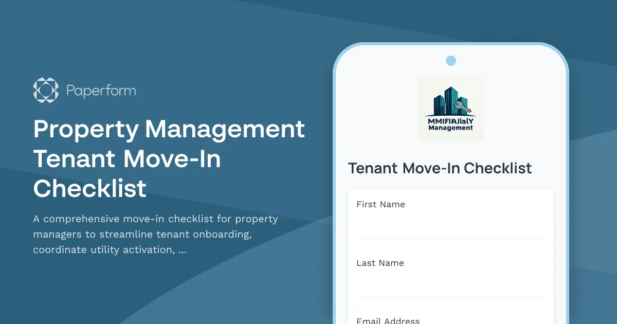 Property Management Tenant Move-In Checklist