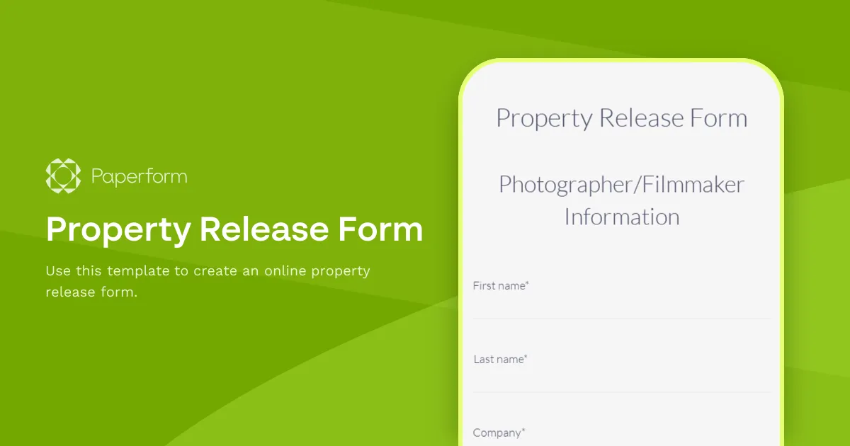 Property Release Form