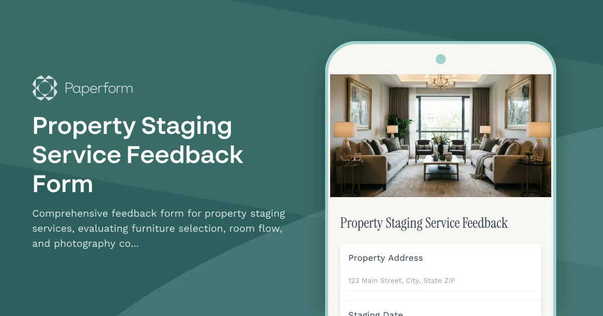 Property Staging Service Feedback Form