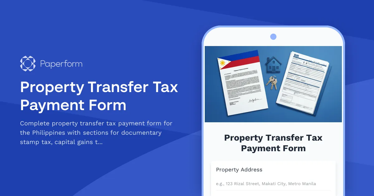 Property Transfer Tax Payment Form