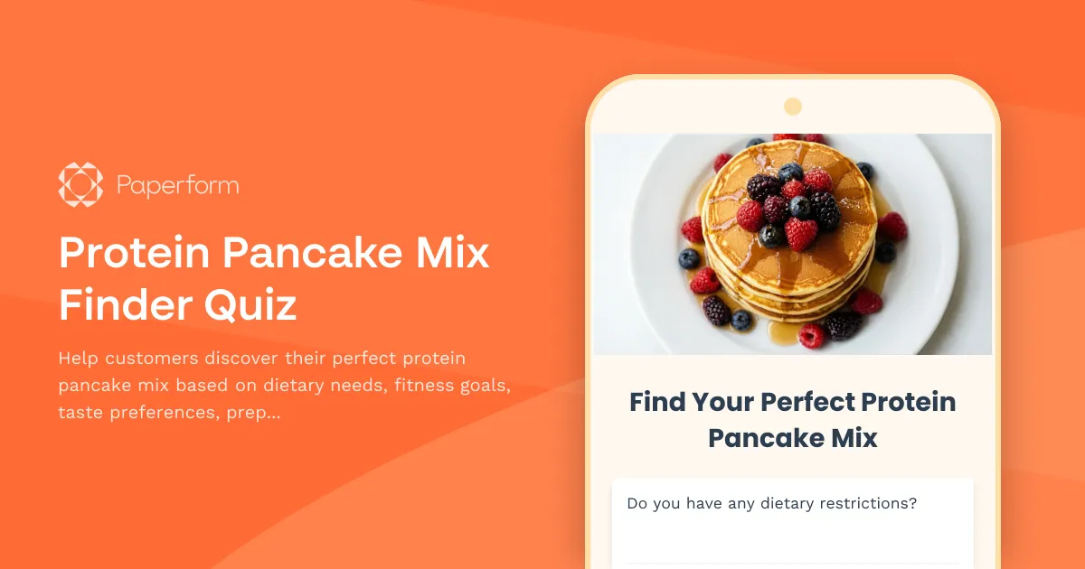 Protein Pancake Mix Finder Quiz