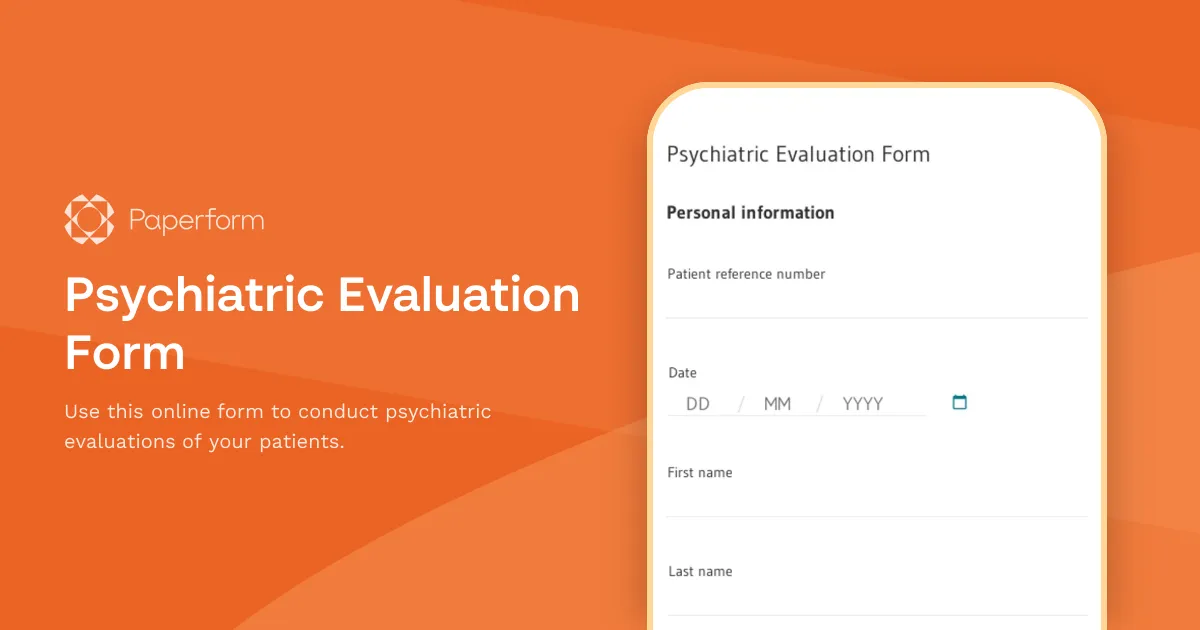 Psychiatric Evaluation Form
