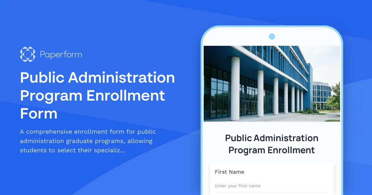 Public Administration Program Enrollment Form