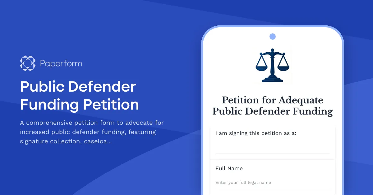 Public Defender Funding Petition