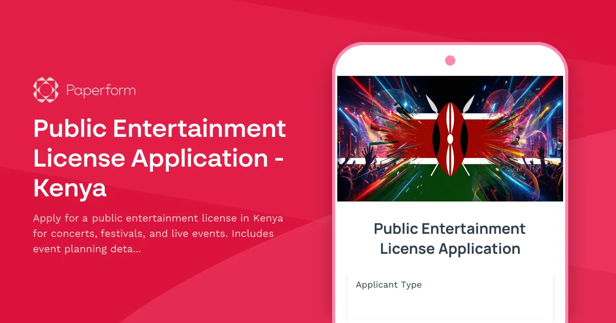 Public Entertainment License Application - Kenya