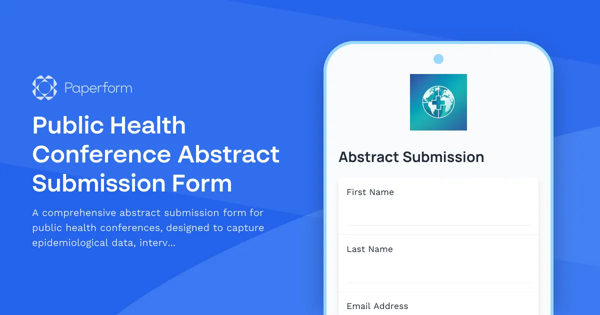 Public Health Conference Abstract Submission Form