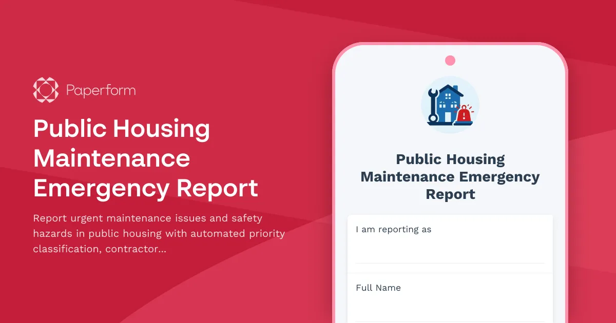 Public Housing Maintenance Emergency Report