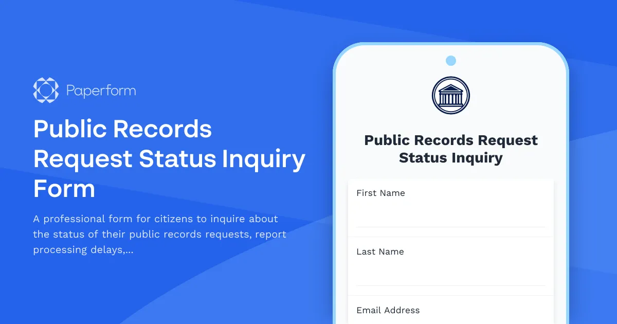 Public Records Request Status Inquiry Form