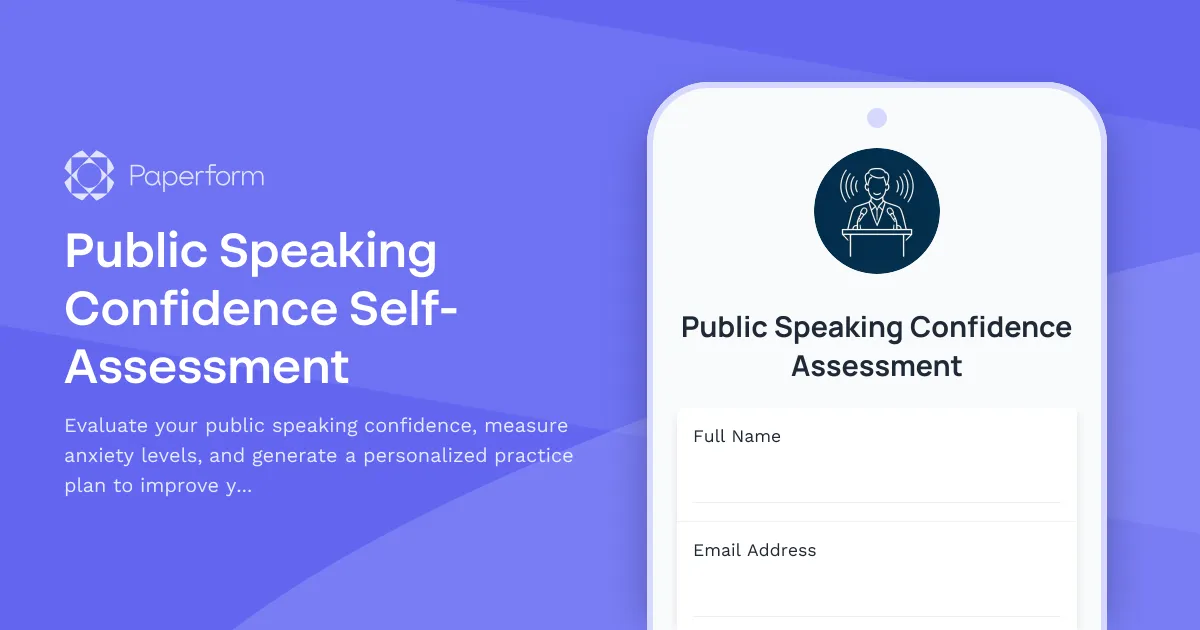 Public Speaking Confidence Self-Assessment
