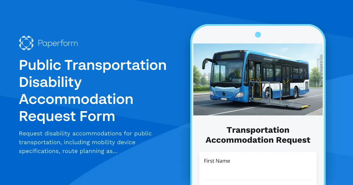 Public Transportation Disability Accommodation Request Form