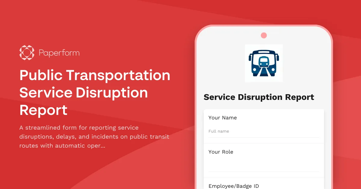 Public Transportation Service Disruption Report