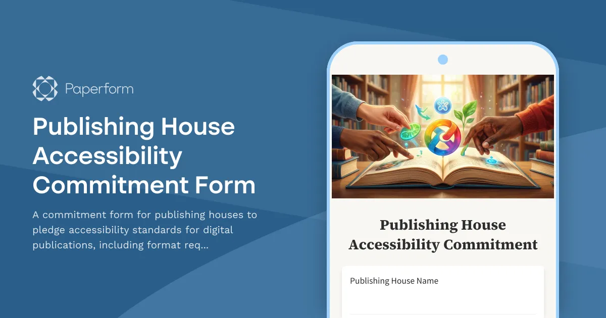 Publishing House Accessibility Commitment Form
