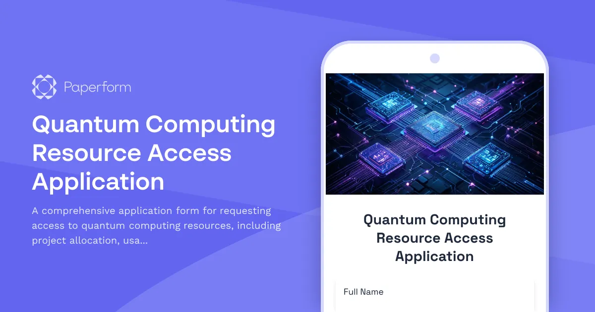 Quantum Computing Resource Access Application