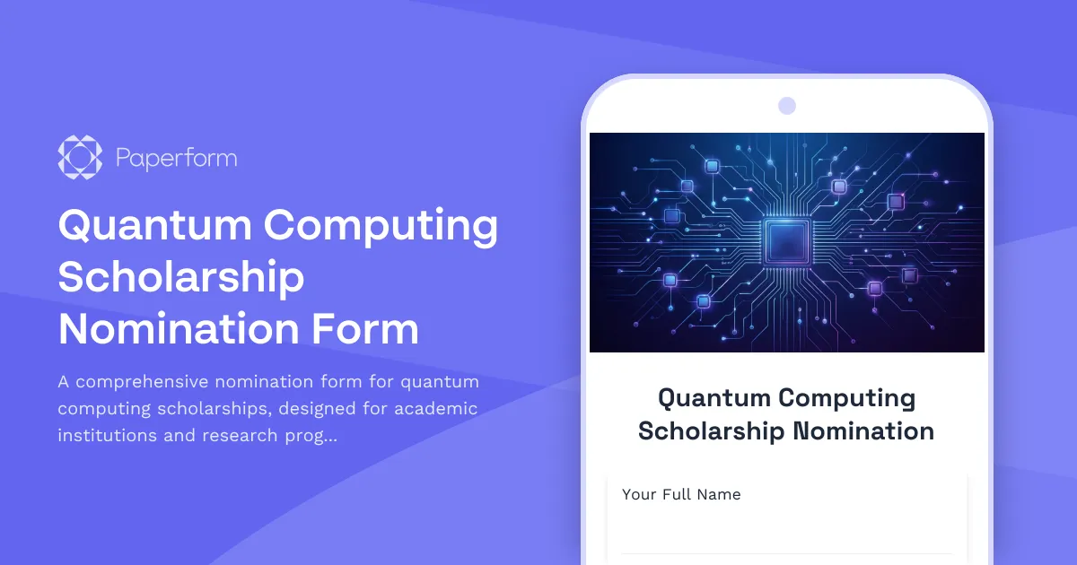 Quantum Computing Scholarship Nomination Form