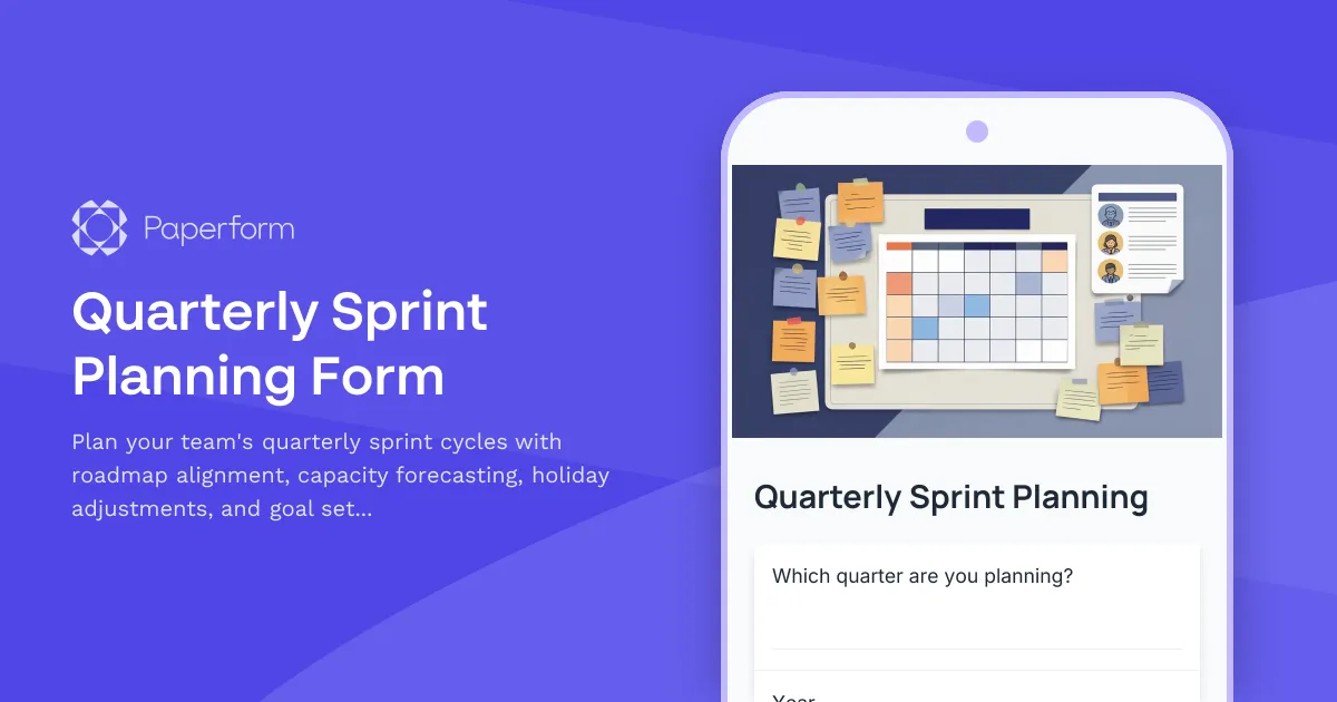 Quarterly Sprint Planning Form