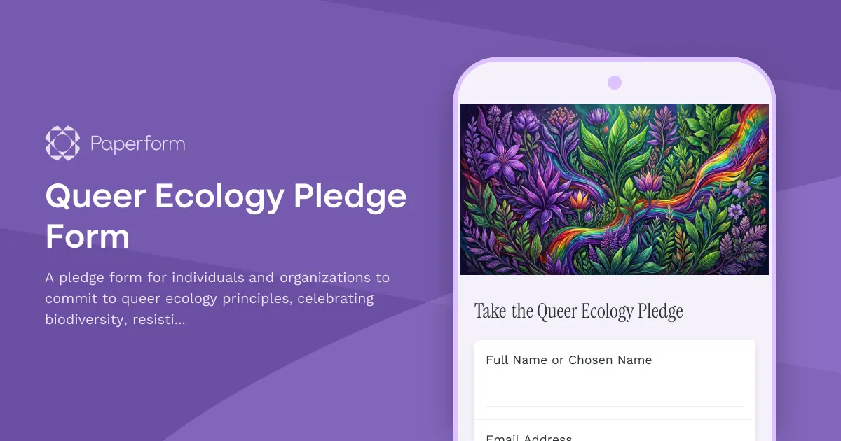 Queer Ecology Pledge Form