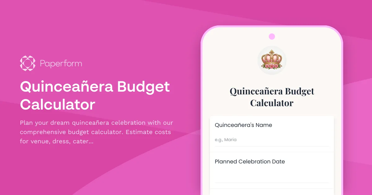 Quinceañera Budget Calculator
