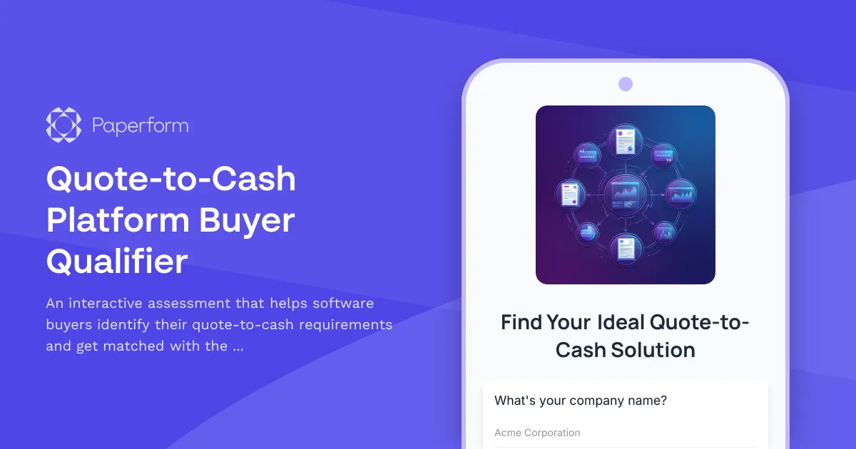 Quote-to-Cash Platform Buyer Qualifier