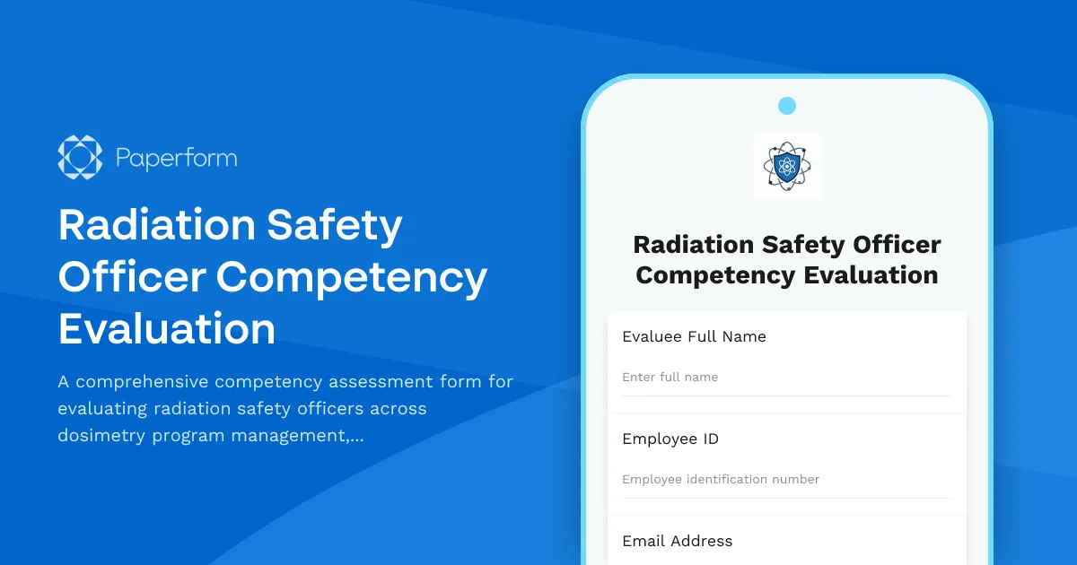 Radiation Safety Officer Competency Evaluation