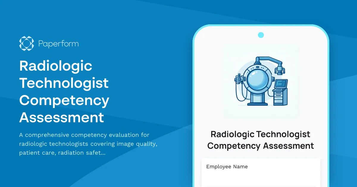 Radiologic Technologist Competency Assessment