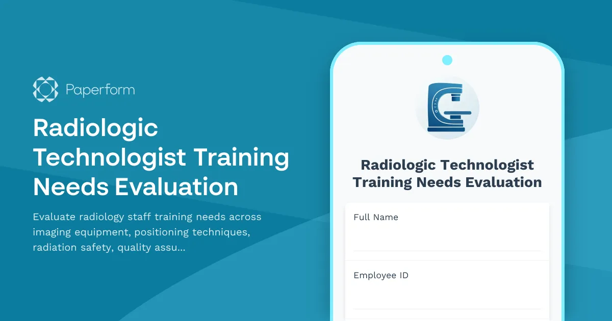 Radiologic Technologist Training Needs Evaluation