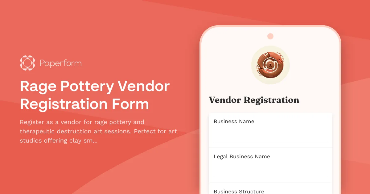 Rage Pottery Vendor Registration Form