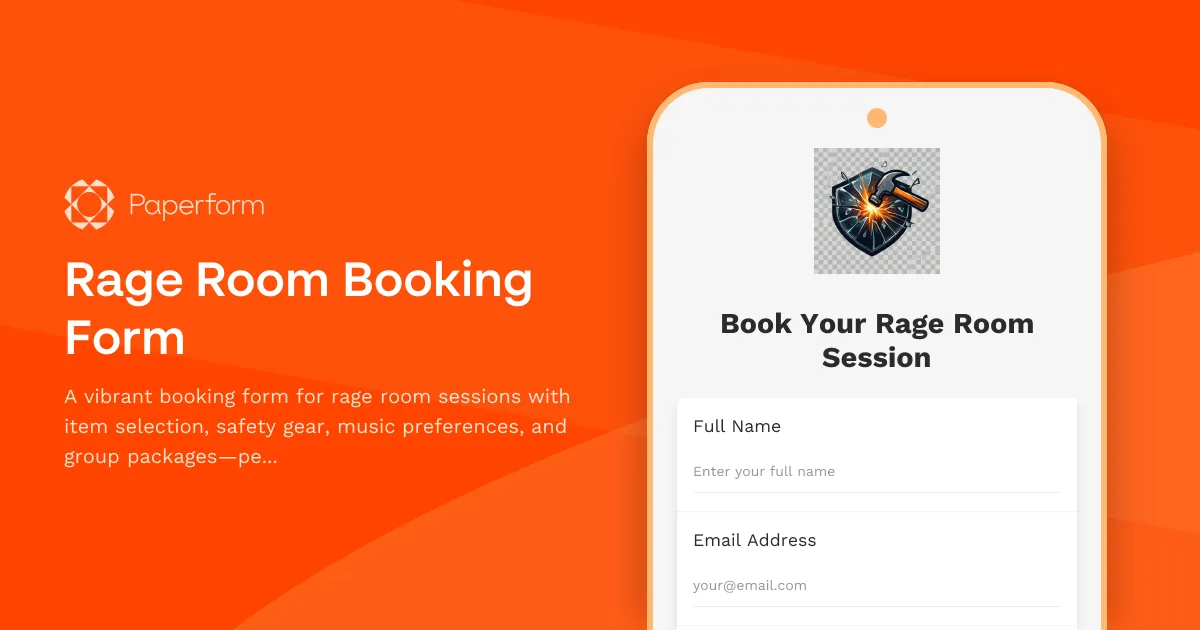Rage Room Booking Form