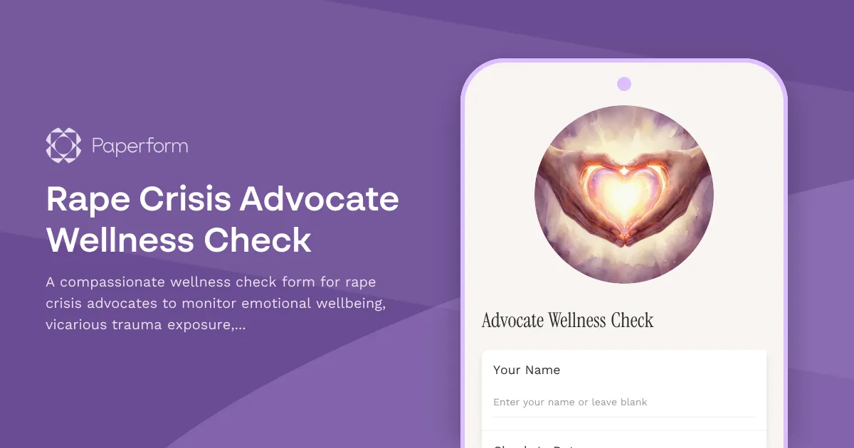 Rape Crisis Advocate Wellness Check