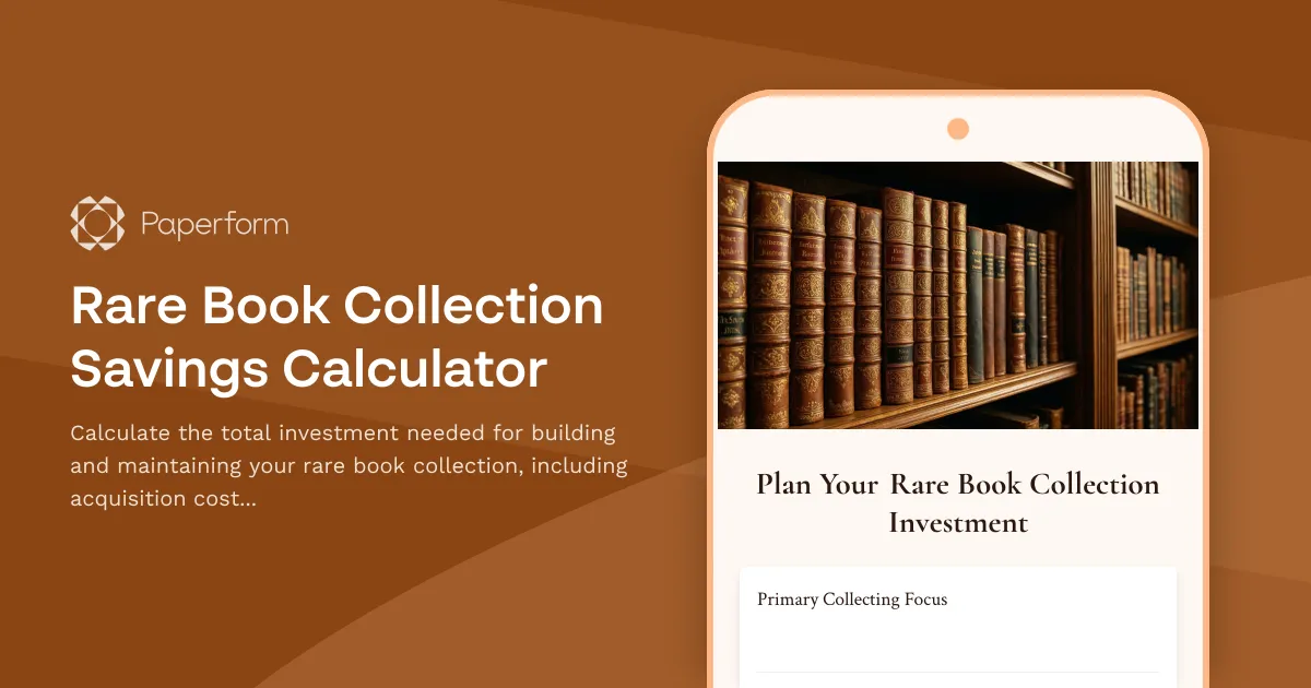 Rare Book Collection Savings Calculator