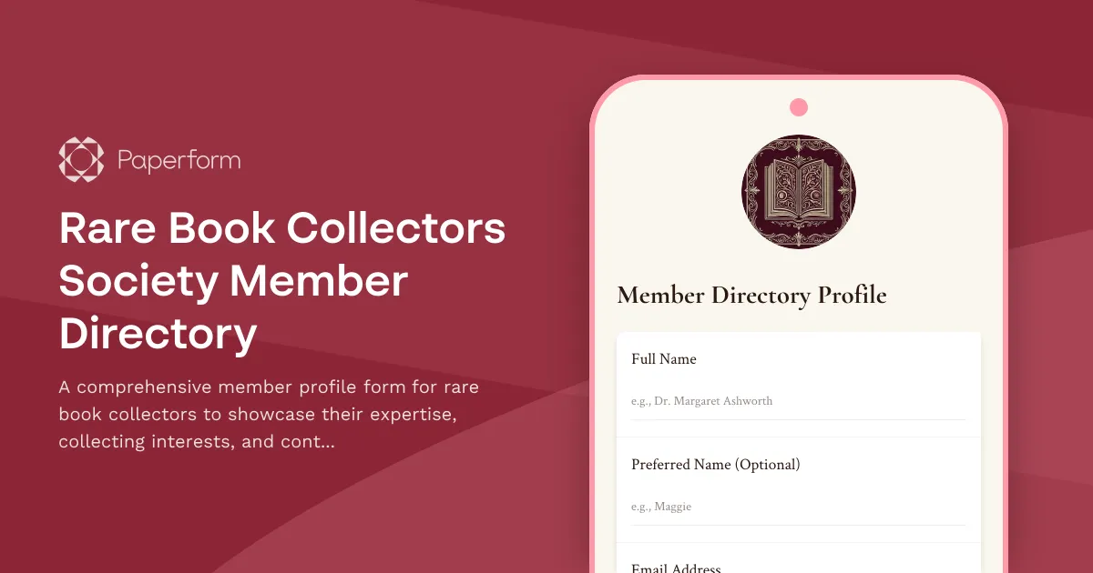 Rare Book Collectors Society Member Directory