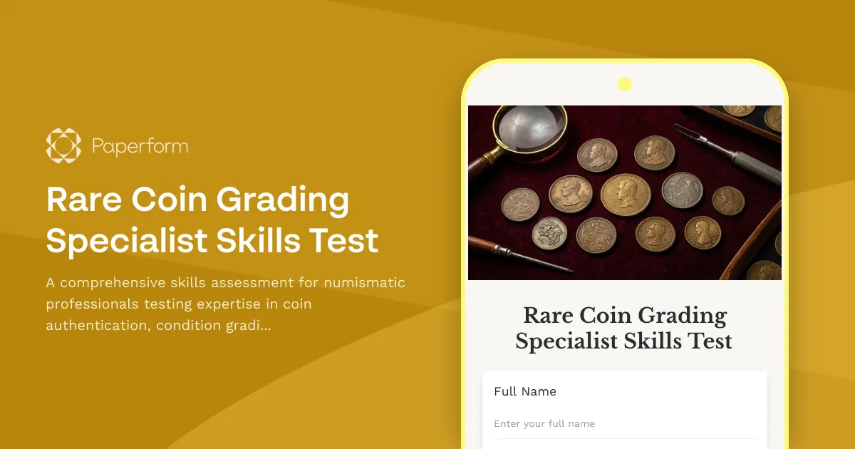 Rare Coin Grading Specialist Skills Test