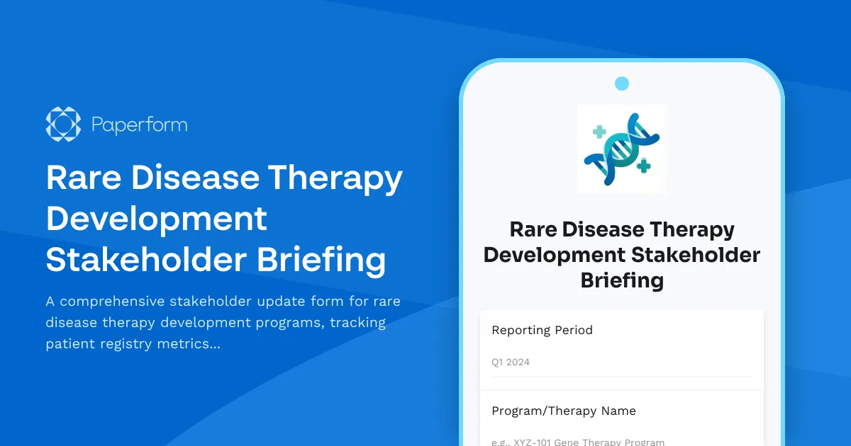 Rare Disease Therapy Development Stakeholder Briefing