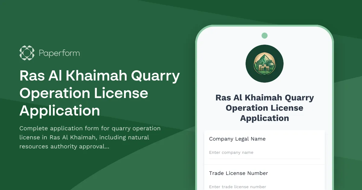 Ras Al Khaimah Quarry Operation License Application